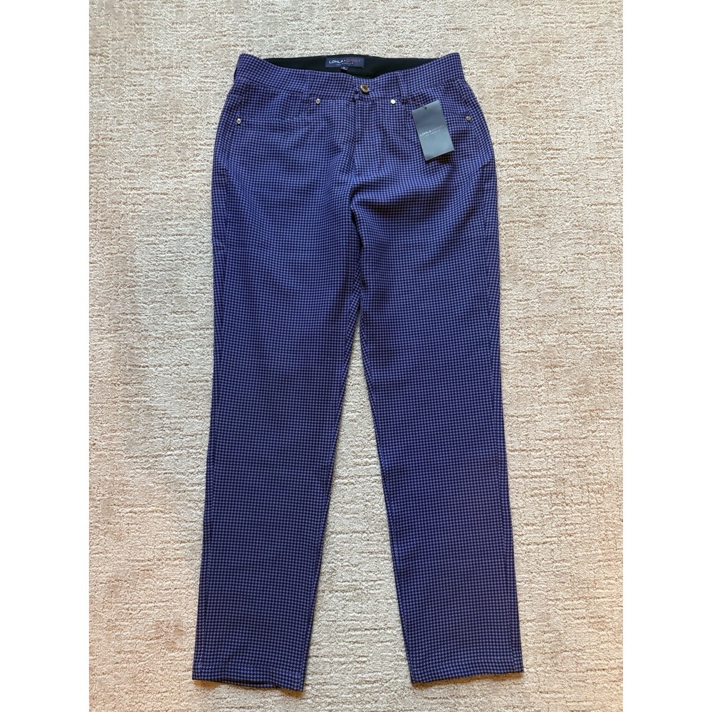 Lohla Sport Purple Houndstooth Golf Pants Women's Size 6 Slim Fit Stretch NWT